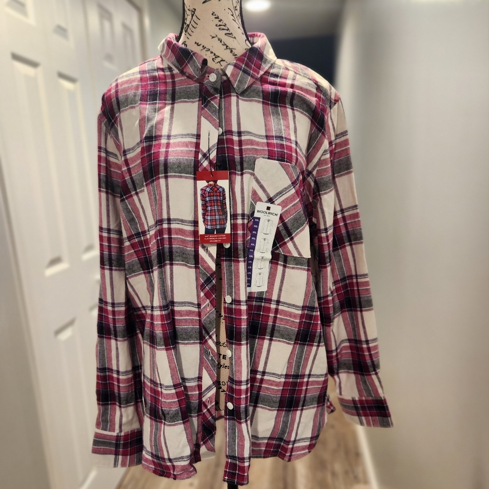 NWT Woolrich women's flannel shirt size XXL